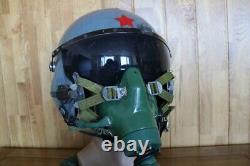 Used Air Force Fighter Pilot Helmet, Pull down Sunvisor, Oxygen Mask Ym-9915G