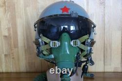 Used Air Force Fighter Pilot Helmet, Pull down Sunvisor, Oxygen Mask Ym-9915G