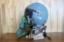 Used Air Force Fighter Pilot Helmet, Pull down Sunvisor, Oxygen Mask Ym-9915G