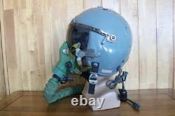 Used Air Force Fighter Pilot Helmet, Pull down Sunvisor, Oxygen Mask Ym-9915G
