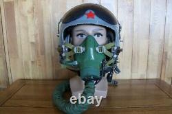 Used Air Force Fighter Pilot Helmet, Pull down Sunvisor, Oxygen Mask Ym-9915G