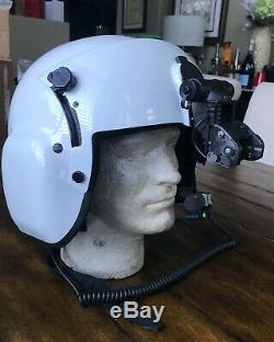 Used Civilian Hgu56 Gentex Flight Pilot Helmet Qr Nvg, Ir Lip Light Large Hgu 56