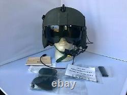 Used Commercial Medium Hgu56p Helicopter Pilot Flight Helmet, Lip Light Hgu 56