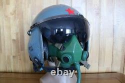 Used Fighter Pilot Aircraft Aviator Flight Helmet, Black Sun Visor, oxygen mask