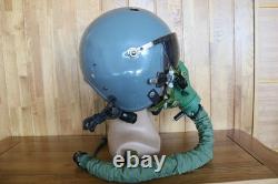 Used Fighter Pilot Flight Helmet, T Hook Oxygen Mask Bayonets Ym-9915G
