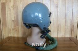 Used Fighter Pilot Flight Helmet, T Hook Oxygen Mask Bayonets Ym-9915G
