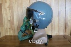 Used Fighter Pilot Flight Helmet, T Hook Oxygen Mask Bayonets Ym-9915G