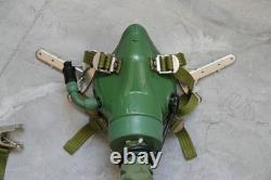 Used Fighter Pilot Flight Helmet, T Hook Oxygen Mask Bayonets Ym-9915G