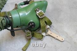 Used Fighter Pilot Flight Helmet, T Hook Oxygen Mask Bayonets Ym-9915G