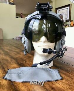 Used Hgu55 Gentex Pilot Flight Helmet Large & Banana Nvg Mount Hgu 55
