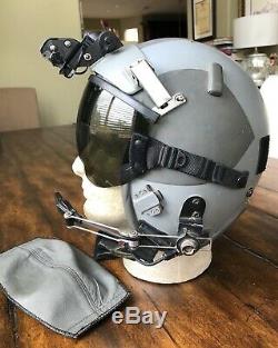 Used Hgu55 Gentex Pilot Flight Helmet Large & Banana Nvg Mount Hgu 55