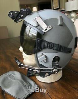 Used Hgu55 Gentex Pilot Flight Helmet Large & Banana Nvg Mount Hgu 55