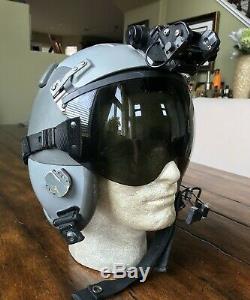 Used Hgu55 Gentex Pilot Flight Helmet Large & Banana Nvg Mount Hgu 55