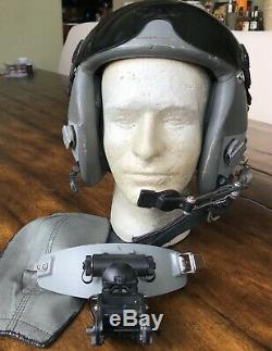 Used Hgu55 Gentex Pilot Flight Helmet Large & Banana Nvg Mount Hgu 55