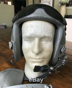 Used Hgu55 Gentex Pilot Flight Helmet Large & Banana Nvg Mount Hgu 55