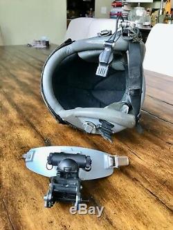 Used Hgu55 Gentex Pilot Flight Helmet Large & Banana Nvg Mount Hgu 55