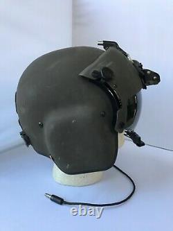 Used Large Hgu56p Helicopter Pilot Flight Helmet, Lip Light, Nvg Mount Hgu 56