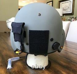 Used Large Hgu56p Helicopter Pilot Flight Helmet, Mfs Lip Light Nvg Mount Hgu 56