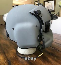 Used Large Hgu56p Helicopter Pilot Flight Helmet, Mfs Lip Light Nvg Mount Hgu 56