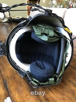 Used Large Hgu56p Helicopter Pilot Flight Helmet, Mfs Lip Light Nvg Mount Hgu 56