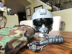 Used Rare Hgu55 Flight Pilot Flight Helmet Mbu12 O2 Eeu2p Plzt Flash Visor