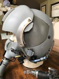 Used Rare Hgu55 Flight Pilot Flight Helmet Mbu12 O2 Eeu2p Plzt Flash Visor