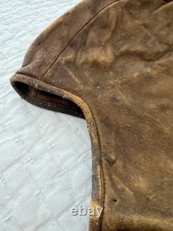 VTG 1920s 1940s Scully Bros Leather Airmail Flight Helmet Aviator Pilot Cap