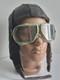 VTG USSR Air Force Leather Winter Pilot Flight Helmet / Aviator Hat, M size