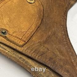 Vintage 1918 Skull Leather Aviator Flight Cap Pilot Helmet Military Tan #69