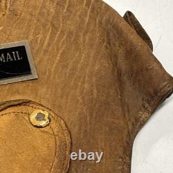 Vintage 1918 Skull Leather Aviator Flight Cap Pilot Helmet Military Tan #69