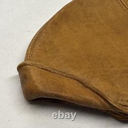 Vintage 1918 Skull Leather Aviator Flight Cap Pilot Helmet Military Tan #69