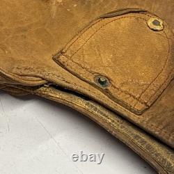 Vintage 1918 Skull Leather Aviator Flight Cap Pilot Helmet Military Tan #69