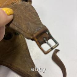 Vintage 1918 Skull Leather Aviator Flight Cap Pilot Helmet Military Tan #69