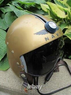 Vintage 1950's US NAVY APH-5 MSA Pilot flight fighter helmet Vietnam EXTRAS