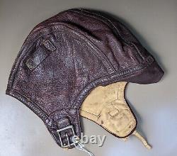 Vintage Authentic Head Wear Wwii Aviation Leather Aviator Pilot Flight Helmet