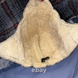 Vintage Avirex Leather Aviator Flight Helmet Hat Cap Made In USA- Missing Strap