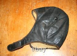 Vintage BOETTGIEL Leather Aviator Flight Helmet Shearling Lined Pat 1928
