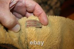 Vintage BOETTGIEL Leather Aviator Flight Helmet Shearling Lined Pat 1928
