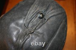 Vintage BOETTGIEL Leather Aviator Flight Helmet Shearling Lined Pat 1928