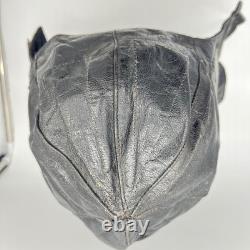 Vintage Black Leather Flight Helmet Aviator Cap Motorcycle Hat Size 60 Prop