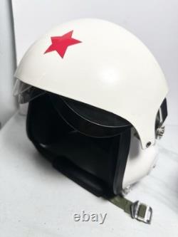 Vintage Chinese PLA TK-11 Fighter Pilot Flight Helmet Red Star Bubble Visor Vintage Chinese PLA TK-11 Fighter Pilot Flight Helmet Red Star Bubble Visor