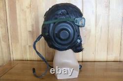 Vintage Chinese Pilot Leather Flight Helmet + Leather Goggles