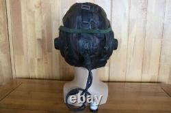 Vintage Chinese Pilot Leather Flight Helmet + Leather Goggles