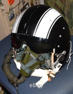 Vintage Gentex Usaf Military Pilots Flight Visor Helmet & Mbu-5/p Mask Striped