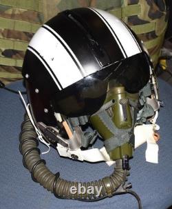 Vintage Gentex Usaf Military Pilots Flight Visor Helmet & Mbu-5/p Mask Striped