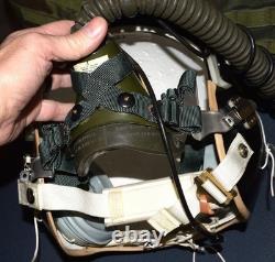 Vintage Gentex Usaf Military Pilots Flight Visor Helmet & Mbu-5/p Mask Striped