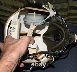 Vintage Gentex Usaf Military Pilots Flight Visor Helmet & Mbu-5/p Mask Striped