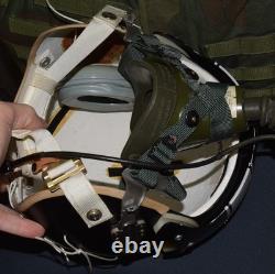 Vintage Gentex Usaf Military Pilots Flight Visor Helmet & Mbu-5/p Mask Striped