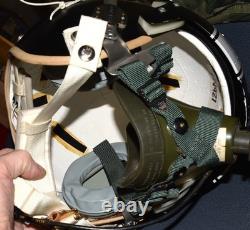 Vintage Gentex Usaf Military Pilots Flight Visor Helmet & Mbu-5/p Mask Striped