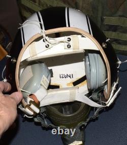 Vintage Gentex Usaf Military Pilots Flight Visor Helmet & Mbu-5/p Mask Striped